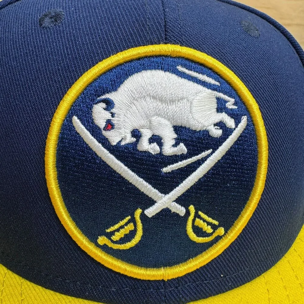 NEW Buffalo Sabres Mitchell Ness Liberty Fitted Cap Hat 2 Tone Sz 7 1/8